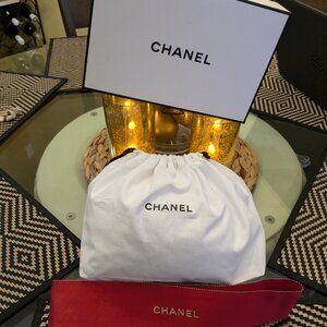Chanel Make-up Cosmetic Bag And Box W/ Sash NEW